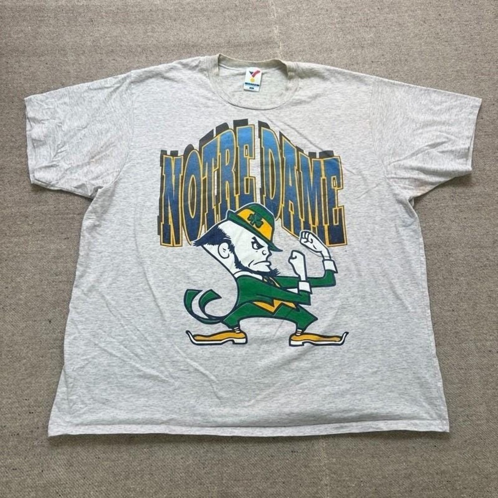 Vintage‎ Notre Dame Fighting Irish Shirt Mens XXL Gray 1990s NCAA